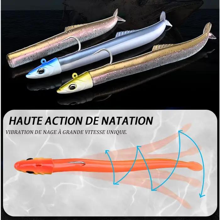 Leurre de pêche souple en forme d'anguille BLUX pour pêcheurs de bar et autres poissons de mer et lac occasions spéciales