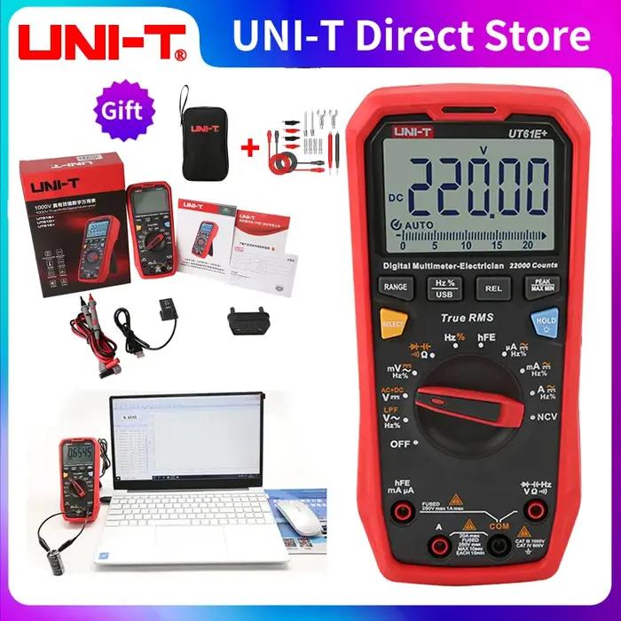 UNI T UT61B + UT61E + UT61D + unité de test multimètre numérique professionnel intelligent True RMS