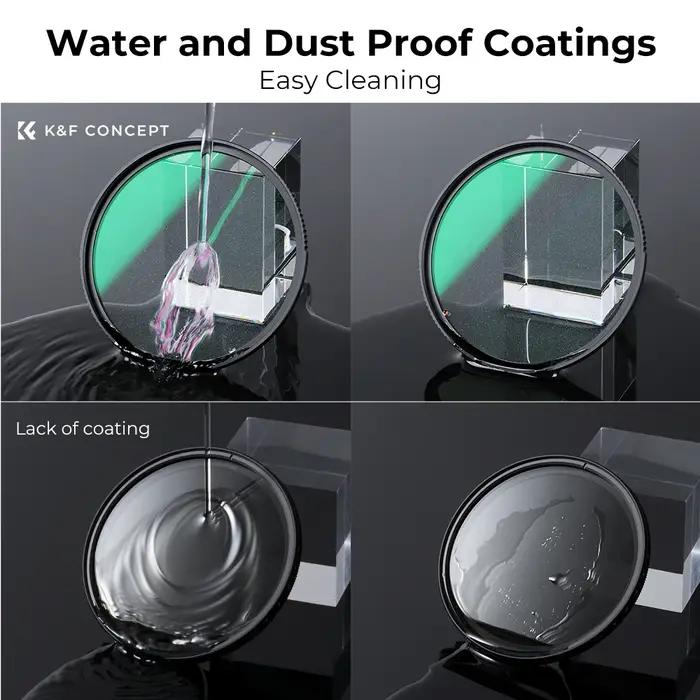 Filtre en verre miroir micro-lumineux K&F CONCEPT 49-82mm Shimmer Diffusion 1 pour objectifs d'appar