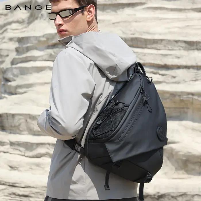 Bange hommes simple épaule mode léger bandoulière hommes étanche grande capacité sac de poitrine sac