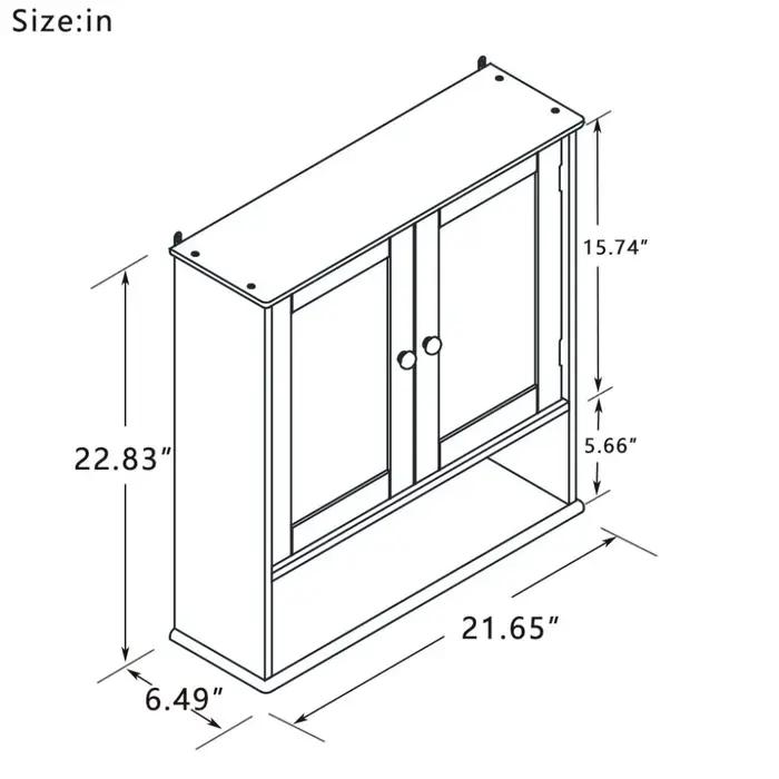 Dreamzon-Armoire HOWall avec portes et étagères à double miroir