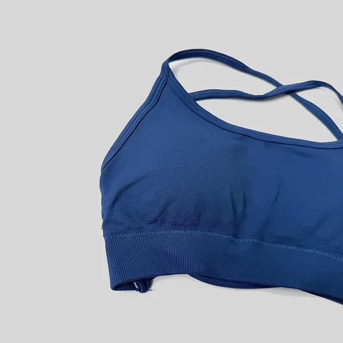 Soutien-gorge de sport dos nu pour femmes, sans couture, Impact, Yoga, rembourré, haut court, extens