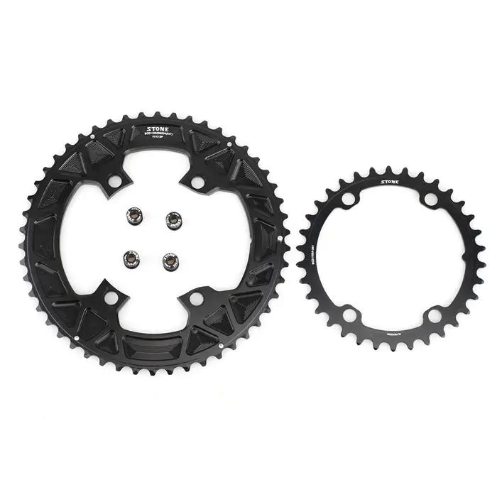 Plateau double BCD 110mm STONE 4 boulons compatible Shimano 105 Ultegra Dura-Ace vélo route