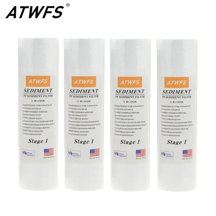 ATWFS filtre purificateur d'eau 5 microns 4x10 "ppf filtre sédiments cartouche de filtre à eau (4 pi