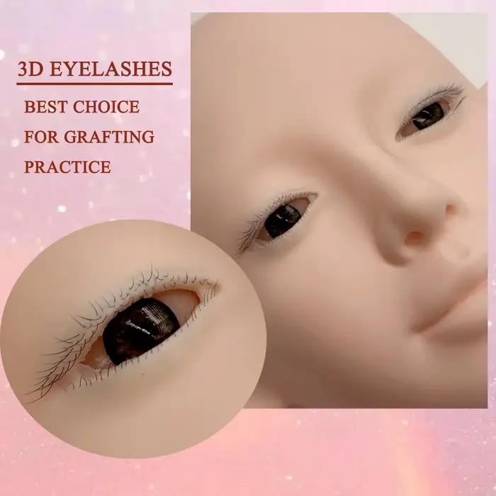 Tête de formation professionnelle pour extensions de cils avec peau - comme une douceur pour les tec