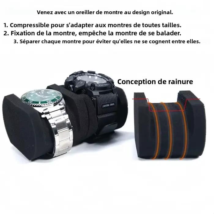 Boîte de rangement et présentoir pour montres, étui de voyage portable, organisateur de bureau pour les passionnés de montres, cadeau