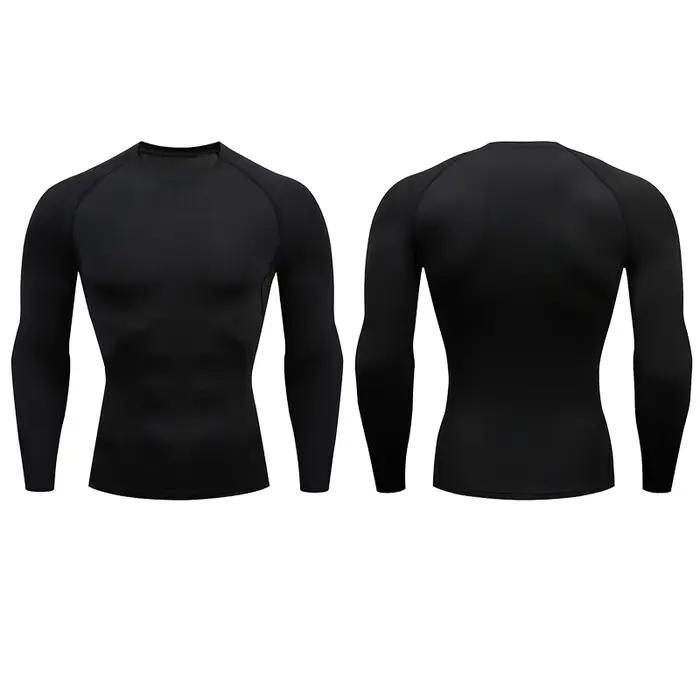 T-shirt de Sport à manches longues pour homme, vêtement de course, de Fitness, d'entraînement, de Jo