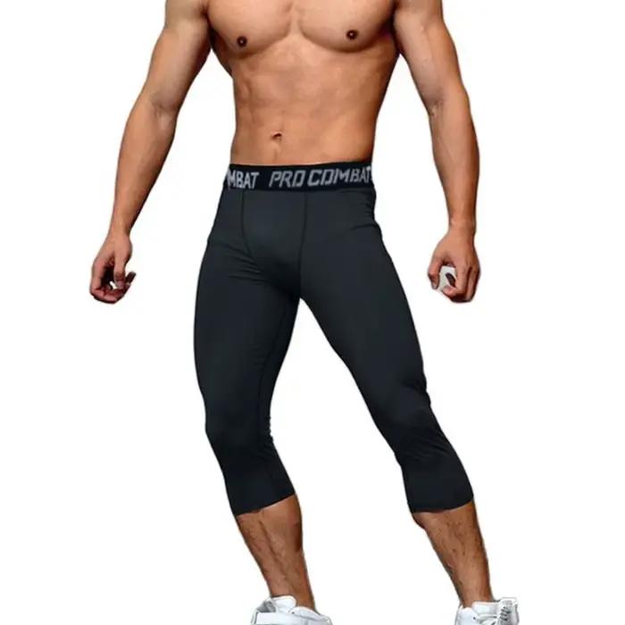 Short compression 3/4 homme - Fitness course à pied - Séchage rapide survêtement sport