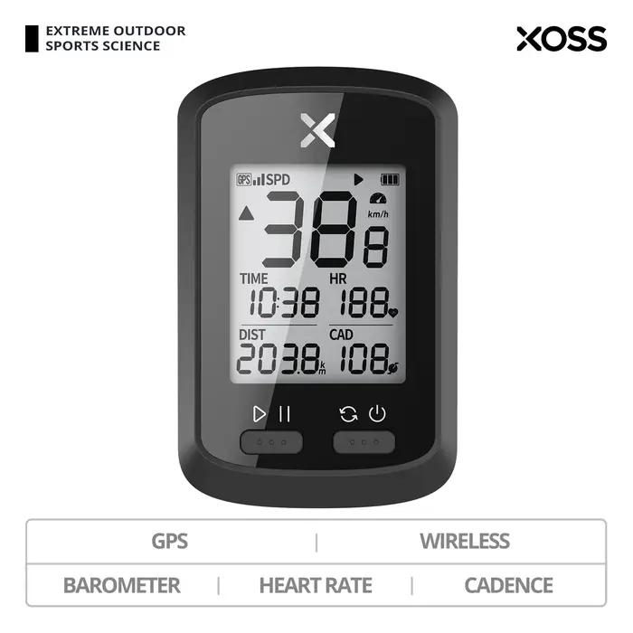 Ordinateur de vélo XOSS G+ GPS Compteur de vitesse sans fil pour VTT et vélo de route avec Bluetooth ANT+ résistant à l'eau pour cyclistes amateurs et professionnels