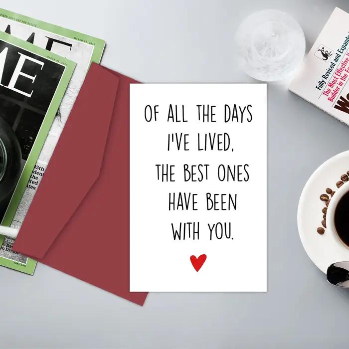 Carte d'anniversaire romantique pour lui et elle, carte de vœux d'amour d'anniversaire, de tous les