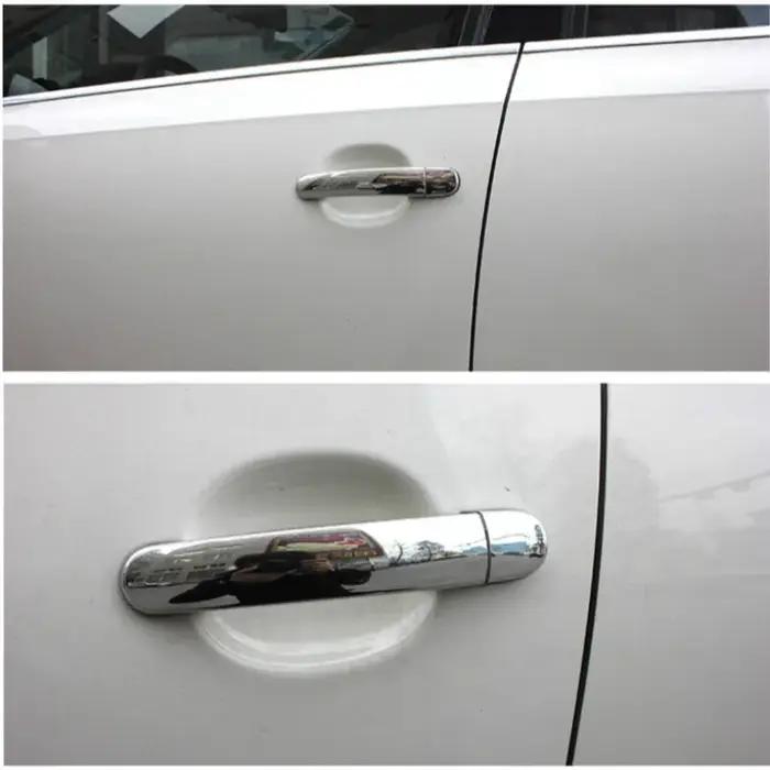 Couvercle de poignée de porte de voiture en Fiber de carbone chromé, autocollant pour VW Golf 5 MK5
