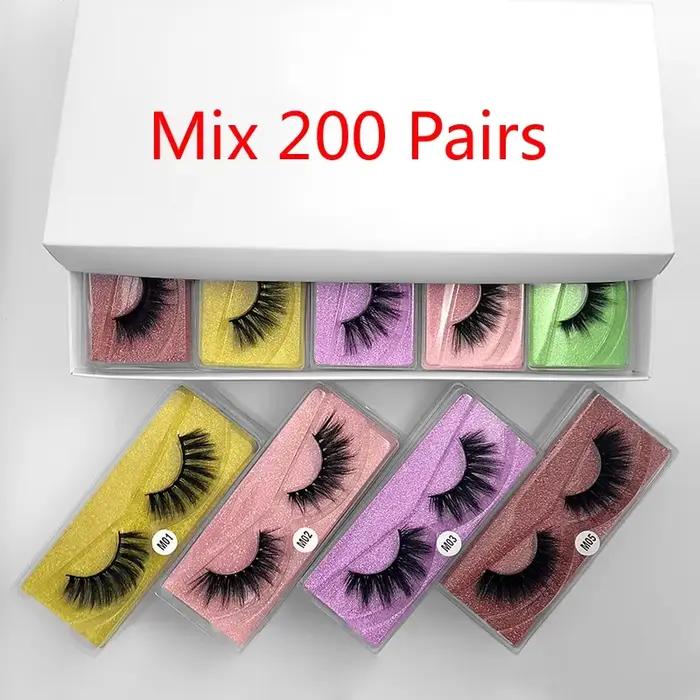 Cils de vison en gros 20 pièces cils de vison 3d faux cils naturels faux cils maquillage faux cils e