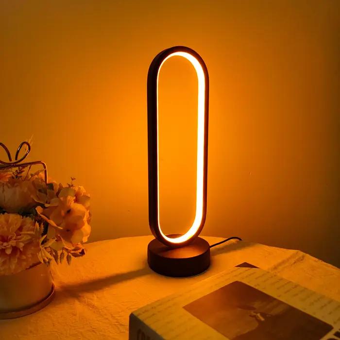 1PC lampe chambre anneau lampe salon trois couleurs gradation lampe de chevet LED veilleuse