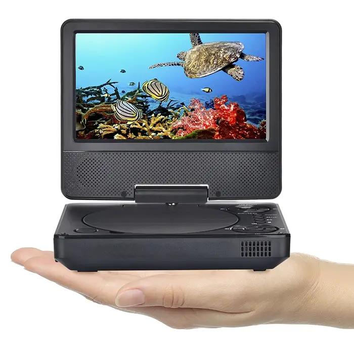 Mini lecteur DVD portable 9,5 pouces avec écran 7 pouces, lecteur DVD CD HD, cadeau éducatif pour ét