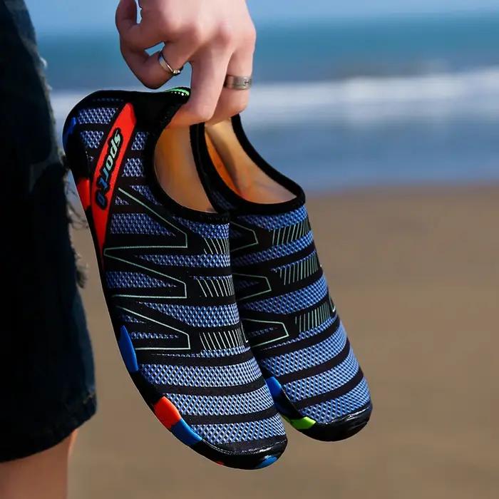 Chaussures d'eau de plage à séchage rapide, pantoufles de natation unisexes, pieds nus, surf en amon