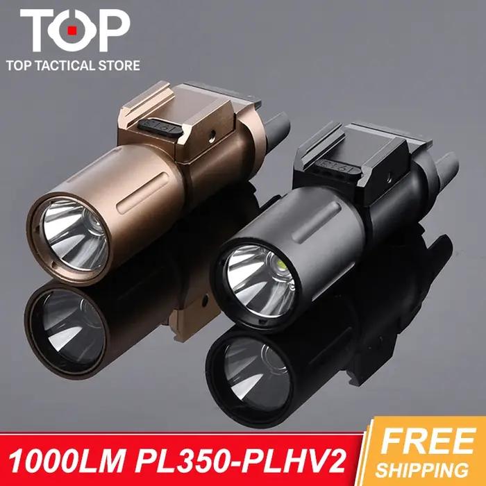 Lampe torche tactique Airsoft PLH-V2 PL--350 pour pistolet de chasse, 1000 Lumens, lumière LED haute