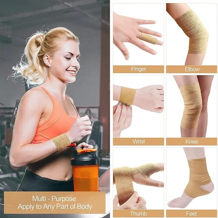 Bandage de sport élastique en élastoplast protection poignet paume doigt bras épaule genou cheville jambes animaux tatouages sécurité