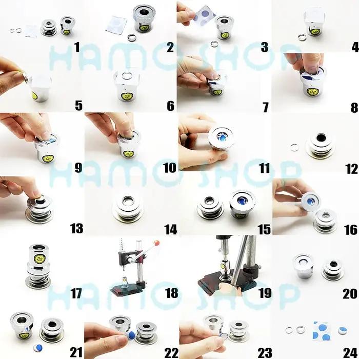 100 pièces ensembles/lot #16-60 bricolage boutons en tissu faits à la main forme de pain rond tissu