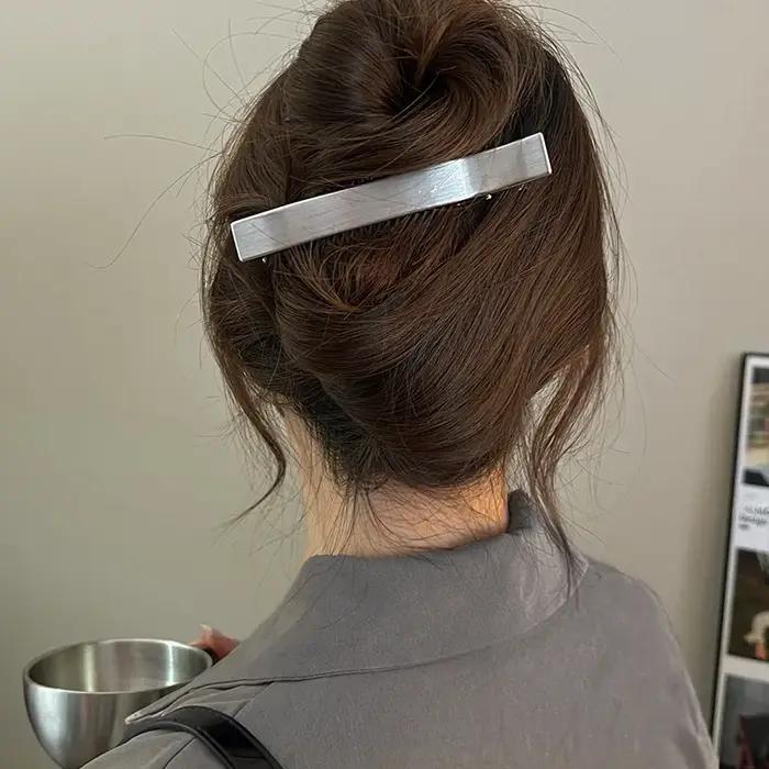 Pinces à cheveux coréennes élégantes pour femmes, barrettes pour filles, griffes en métal, épingle à