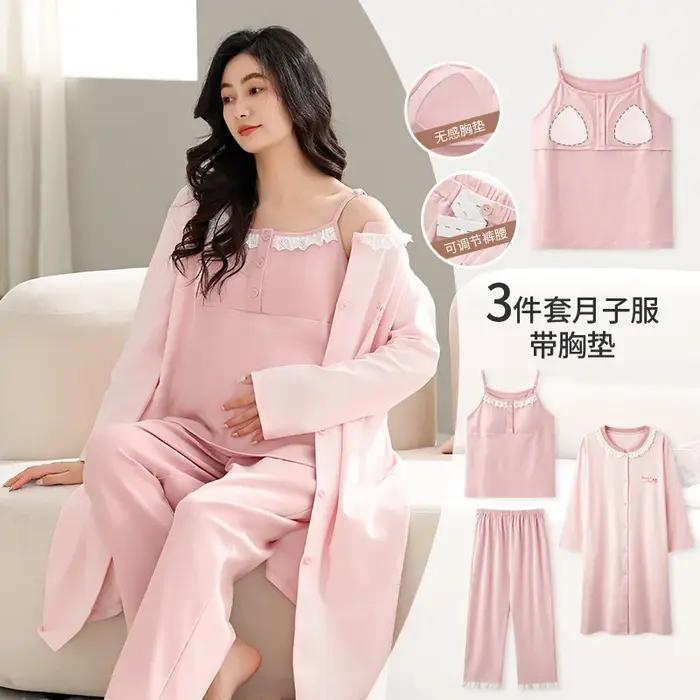 2025 automne hiver pyjamas d'allaitement coréen coton Sexy 3 pièces/ensemble vêtements de nuit de ma