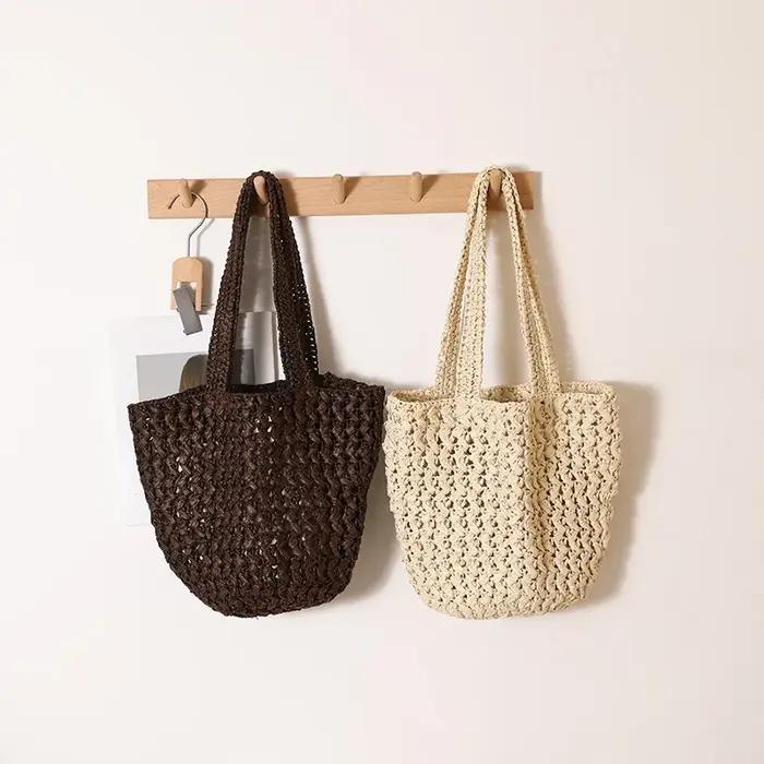 Sac à main pour femme 2026, nouveau sac seau de voyage tissé à la main, grande capacité, sac à bando