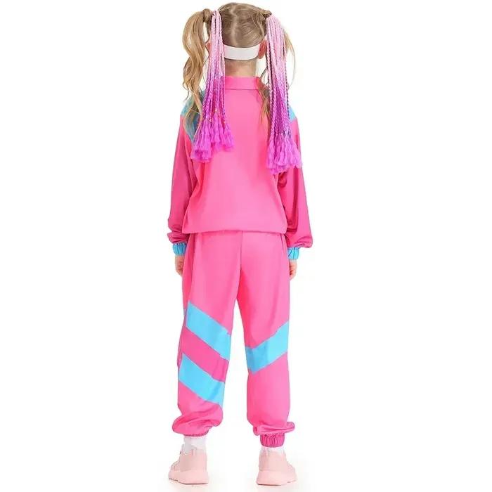 Enfants garçons et filles 80s 90s vêtements de sport Costume rétro Disco Hip Hop mode Patchwork ferm