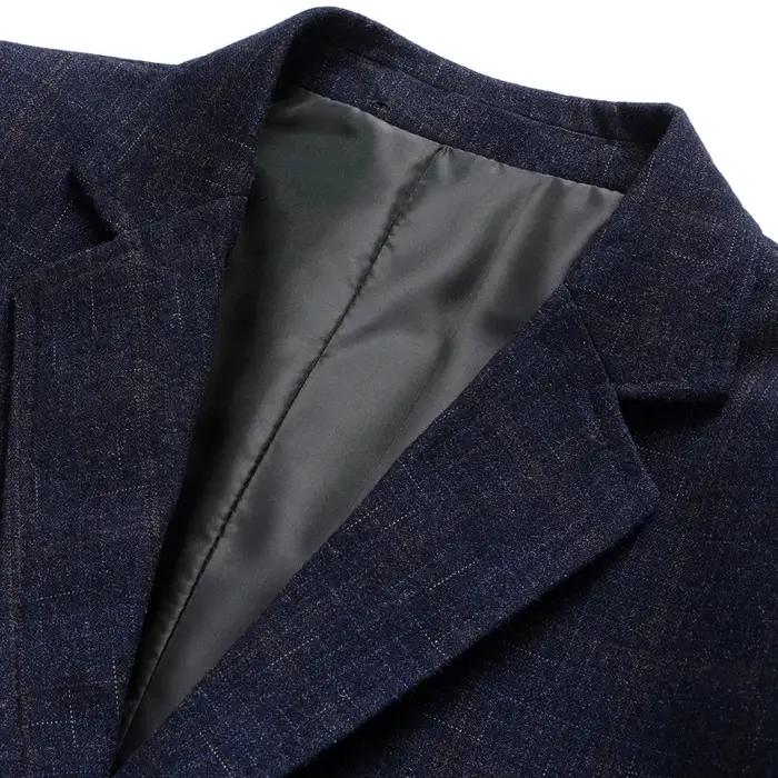 La nouvelle veste de costume classique à col à carreaux, style business décontracté, pour hommes, co