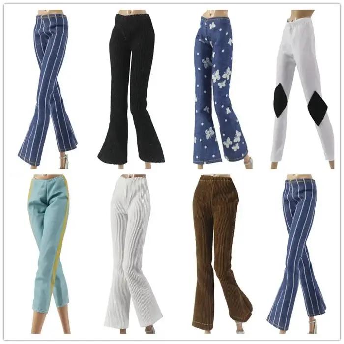Jeans floraux multi-styles pour poupées, pantalons en cuir, vêtements décontractés FJD, jouets pour