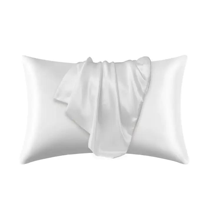 Taie d'oreiller nordique en soie, blanc, noir, gris, kaki, bleu, rose, argent, taies de luxe, décora