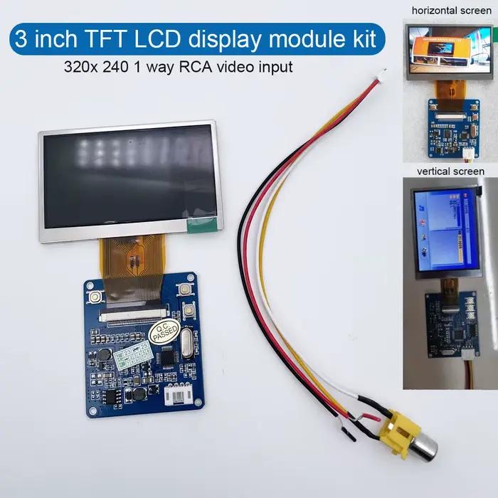 Kit de module d'affichage LCD TFT 3 pouces 320x240 avec entrée vidéo RCA 1 voie DC5V-12V pour écran