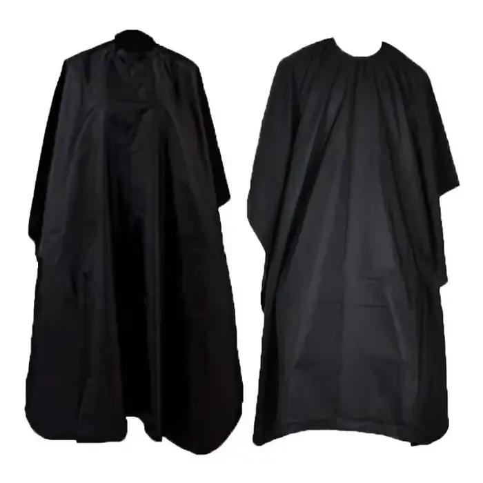 Cape de coiffure noire professionnelle pour Salon de coiffure, enveloppe en tissu pour barbier, robe