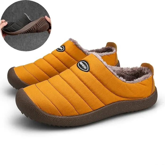 Vadrouille en coton chaud d'hiver pour hommes avec semelle souple et bottes d'hiver en coton épais,