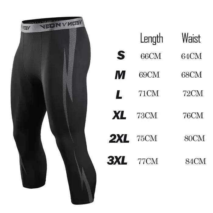 Pantalon de Compression 3/4 pour hommes, Leggings athlétiques Capri secs et Cool, couche de base de