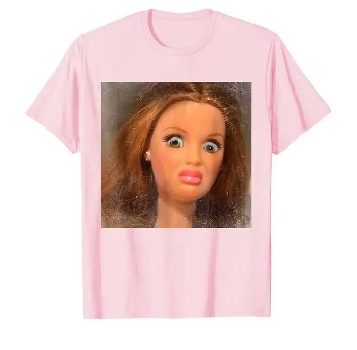 Drôle dégoûtant poupée visage Meme T-shirt pour hommes femmes t-shirts à manches courtes hauts chemi