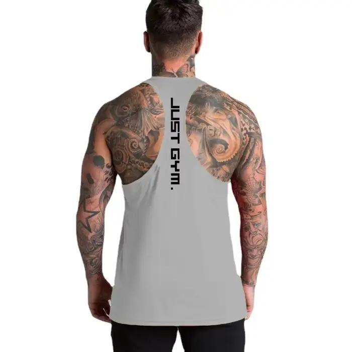 T-shirt de sport en coton pour homme, haut de musculation, respirant, rayé, levage, basket-ball, pré
