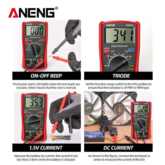 ANENG DM850 multimètre numérique professionnel automatique 1999 points testeur de tension AC/DC auto