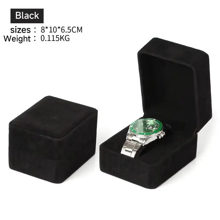 Boîte de montre en velours à coins ronds pour montre connectée, mallette de rangement d'horloge, acc