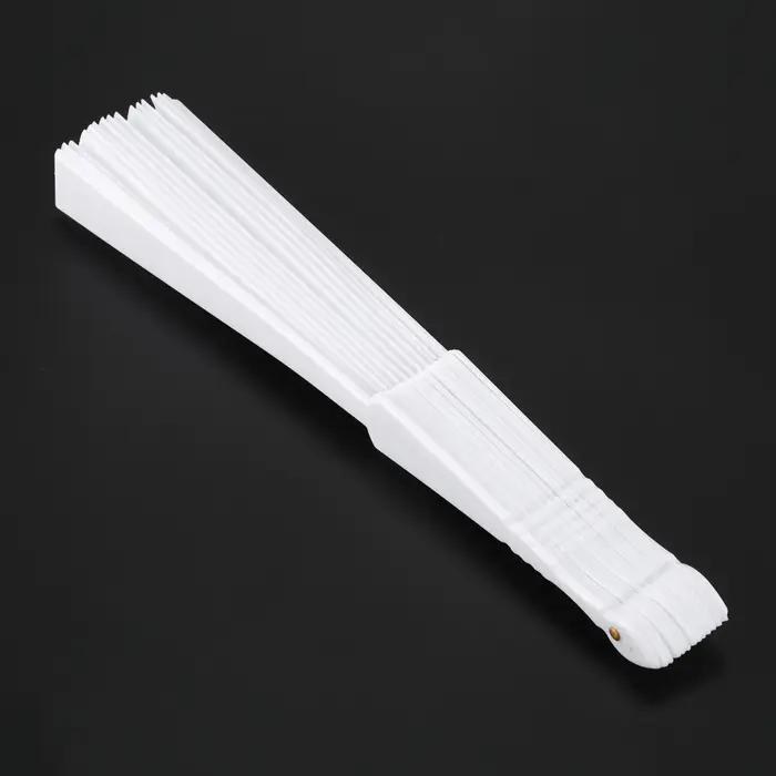 Éventail Pliable à la Main en Tissu Plastique Blanc pour Homme et Femme