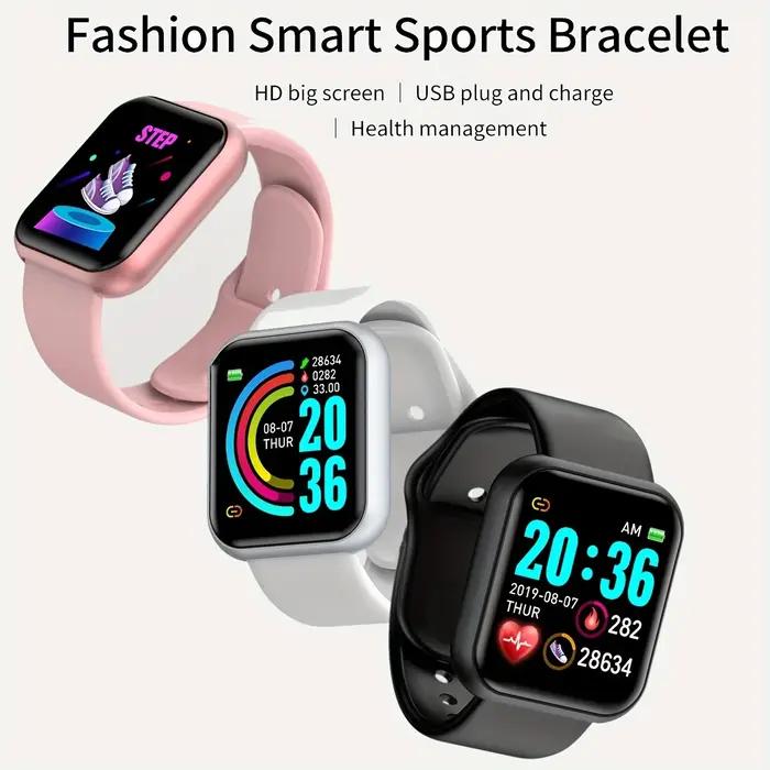 Montre intelligente Bluetooth pour hommes et femmes montre-bracelet de sport bracelet de fitness lecteur de téléphone connecté contrôle de la musique montres numériques nouveau modèle occasionnels et sportifs