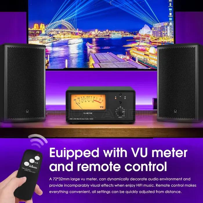 Douk Audio-Sélecteur d'amplificateur VU102, boîtier de commutation de haut-parleur à 2 zones avec VU