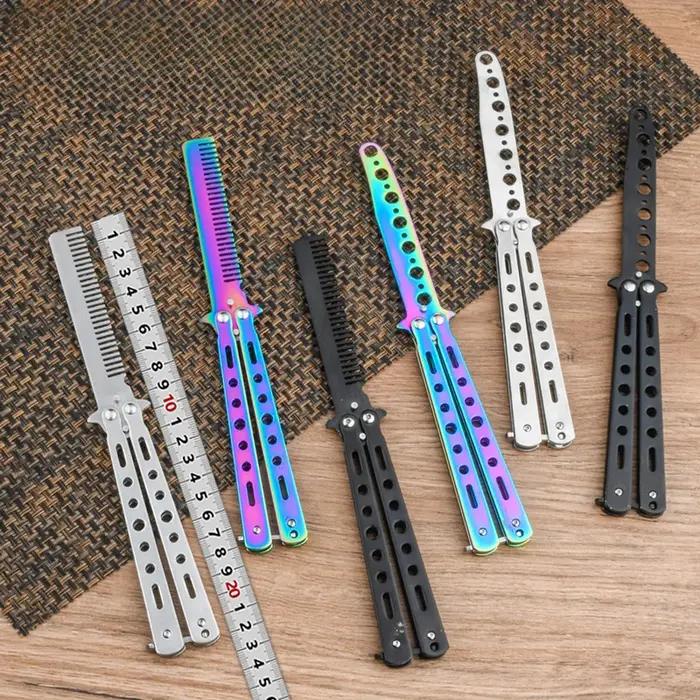Couteau d'entraînement papillon portable pliable CSGO Balisong Trainer, couteau de poche à lame non