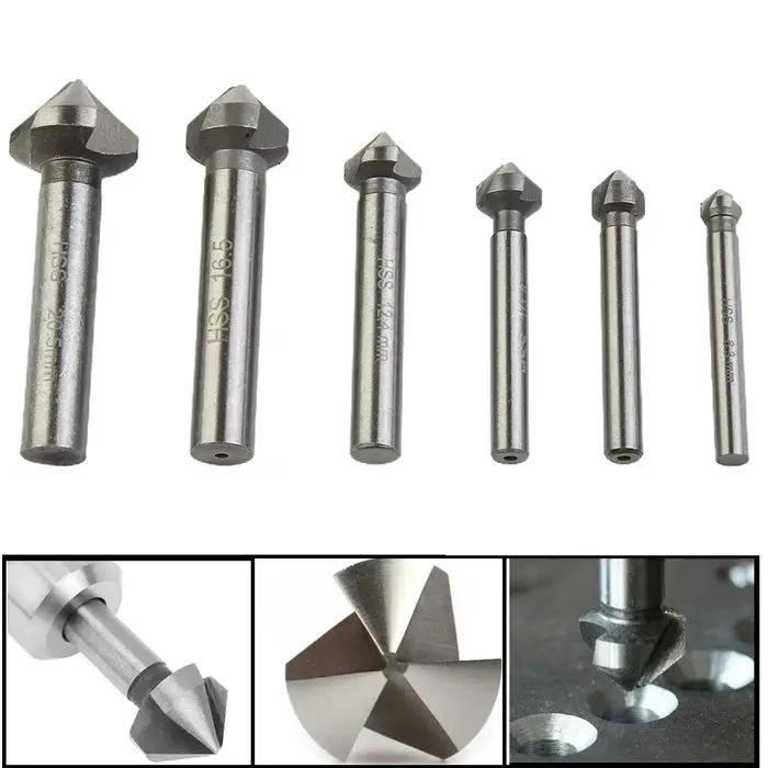 Foret fraise à chanfreiner à 3 cannelures 90 degrés, outil de chanfreinage 6,3-20,5 mm pour le bois