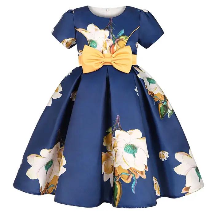 Robes d'été à fleurs pour filles, vêtements de noël pour enfants, robe princesse d'anniversaire, de