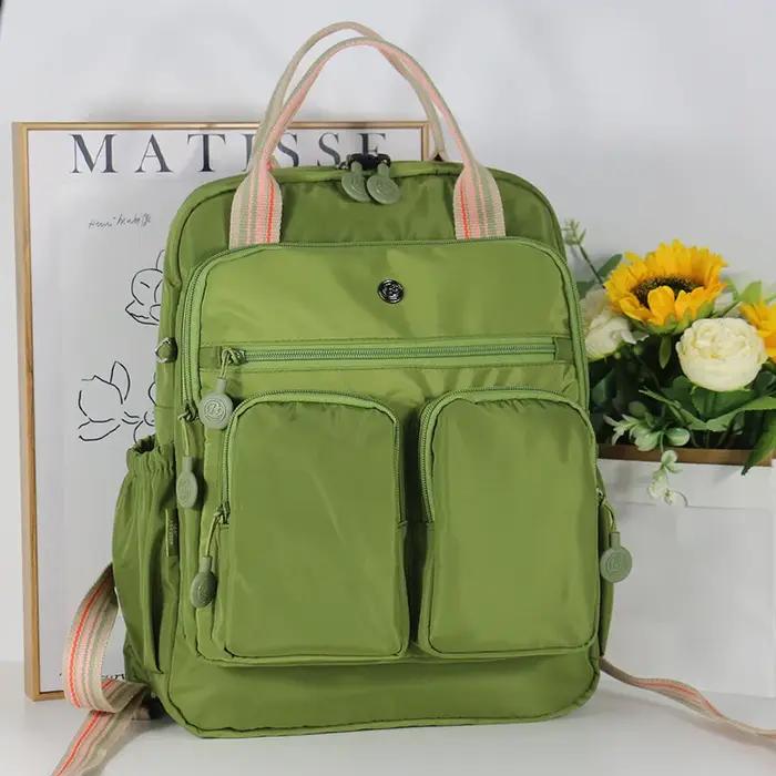 Sac à dos d'école en Nylon multi-poches, sac à dos décontracté pour femmes, sac d'école léger de gra