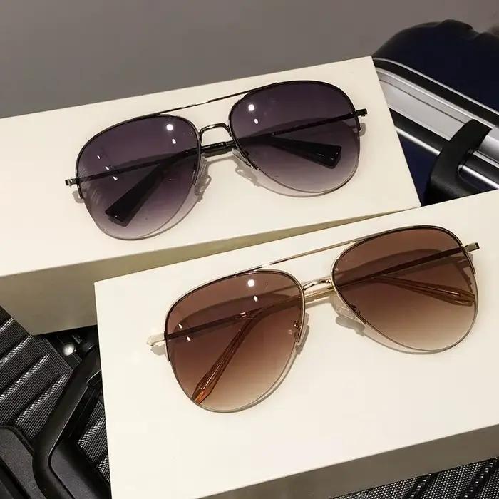 Nouveau Vintage pilote lunettes De soleil femmes hommes marque lunettes De soleil rondes femme lunet