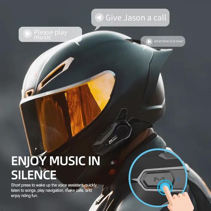 Oreillette Bluetooth sans fil pour moto, appareil de communication pour casque, intercom pour 2 moto