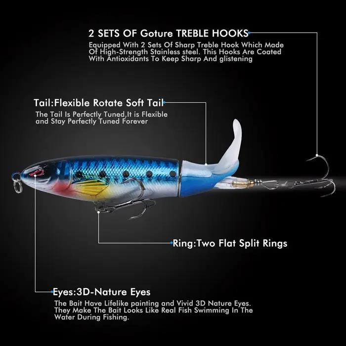 Goture 1 pièces Whopper Popper leurre de pêche 13g/17g/35g pour matériel de pêche flottant queue rot