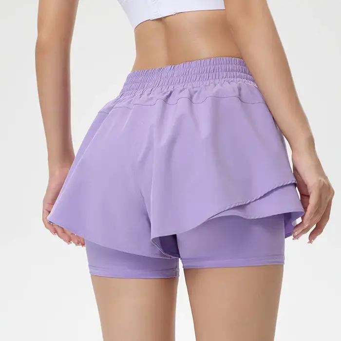 Short fin respirant à haute élasticité et pantalon de sport anti-éblouissement pour l'entraînement,