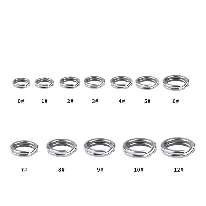 Anneau fendu en acier inoxydable, Double anneau fendu ovale, accessoires solides pour crochet de pêc