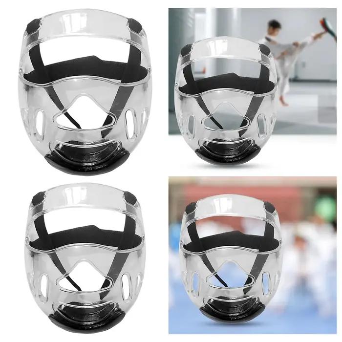 Couvre-chef de boxe Transparent pour Taekwondo, protection de la tête, masque Sanda détachable pour